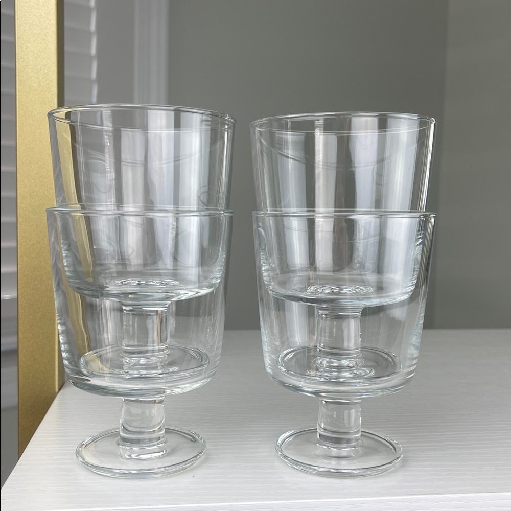 IKEA Glass Dessert 6 ounces Cups Set of 4 | Parfait, Pudding Cups on Pedestal
